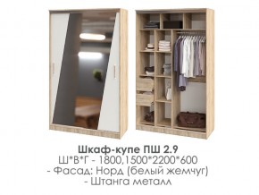 шкаф-купе ПШ-2.9 1500 Норд Белый жемчуг 1500 в Североуральске - severouralsk.магазин96.com | фото